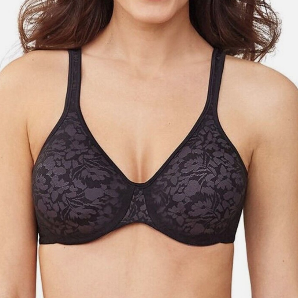 Bali 3382 Black Passion For Comfort Lace Bra 40D Back Smoothing Convertible